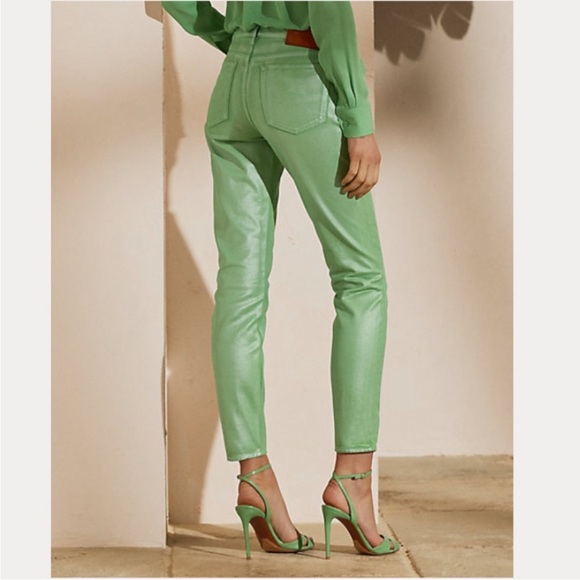 Ralph Lauren Collection 400 Matchstick Foiled Jean in Summer Pink - Picture 9 of 16